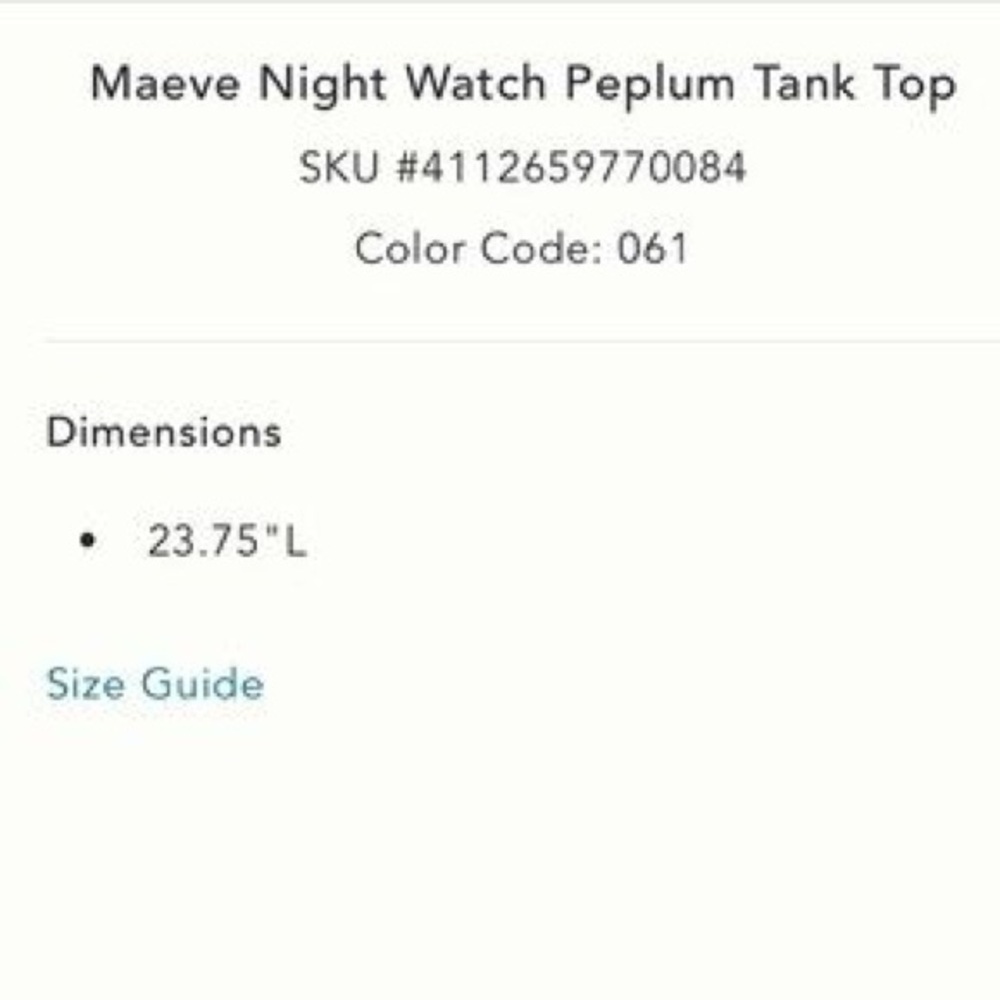 Anthropolgie Maeve Night Watch Peplum Top NWT - Picture 6 of 7